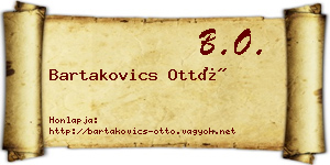 Bartakovics Ottó névjegykártya